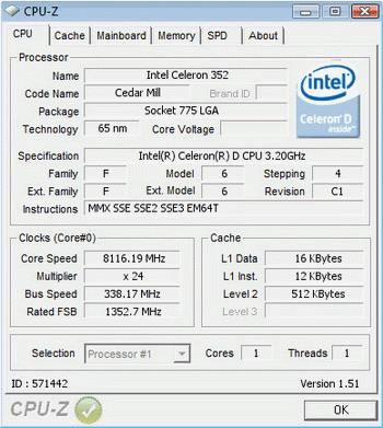 Intel celeron at 8 ghz 